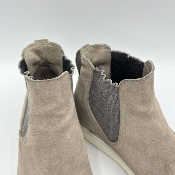 Vince Newlyn Chelsea High-Top Skate Sneaker Straw Beige Suede - Picture 5 of 11